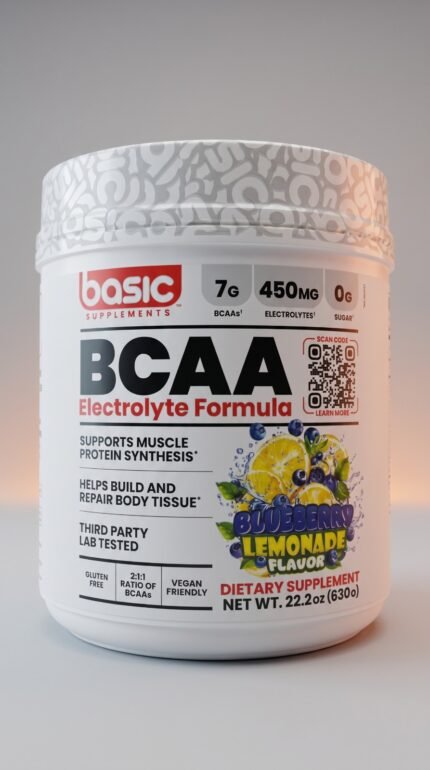 BCAA Basic 60 Servicios Blue Berry Lemanode