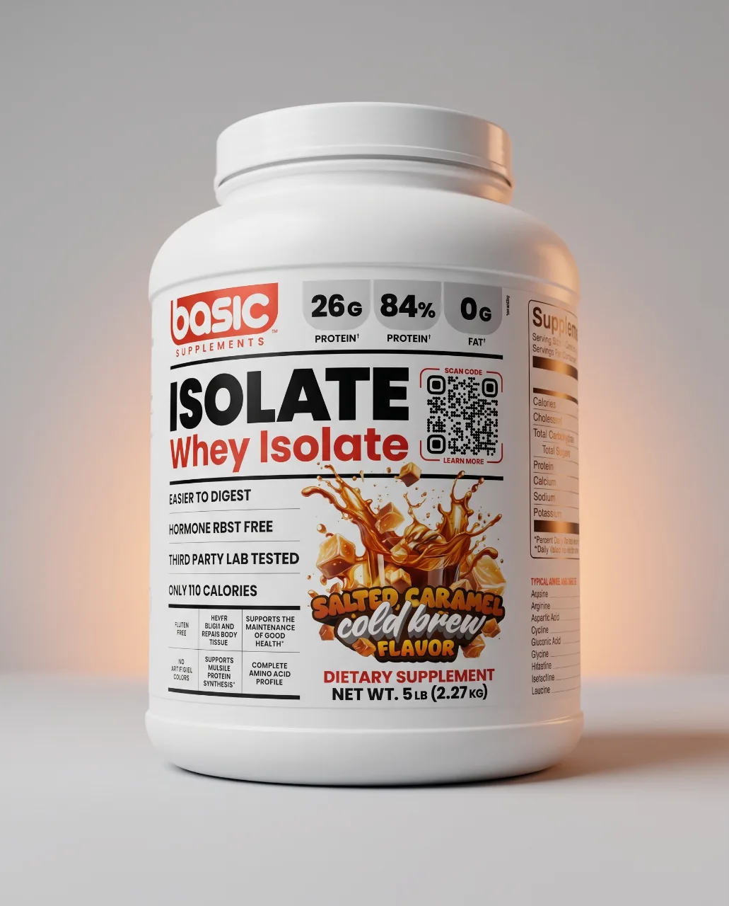 Basic Isolate 5Lb Caramel Basic Isolate 5Lb Caramel
